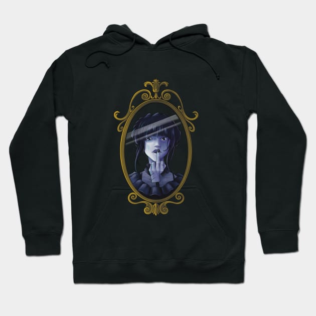 Middle finger wednesday addams Hoodie by witart.id